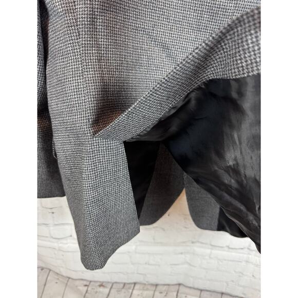 CALVIN KLEIN gray black check houndstooth 100% wool mens jacket blazer 42R NWOT - Picture 7 of 12